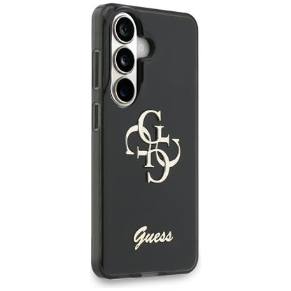 Étui pour Samsung Galaxy S26 S942, Guess, IML Big Metal 4G Script, Noir
