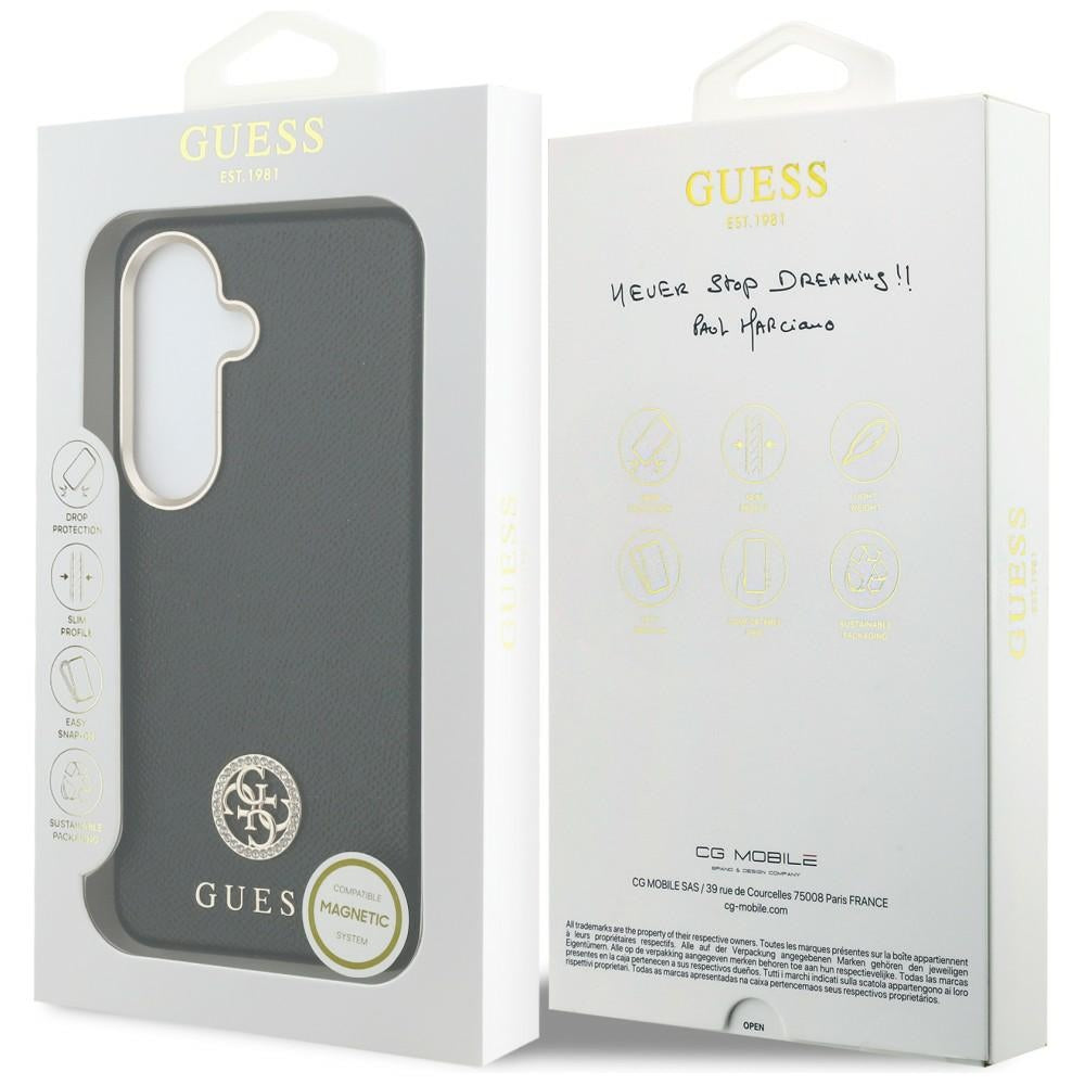 Housse pour Samsung Galaxy S26 S942, Guess, Rhinestone Round Logo, Noire