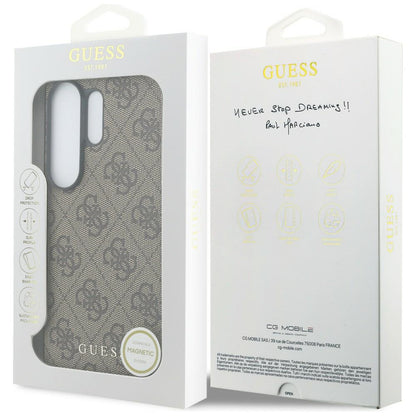 Étui pour Samsung Galaxy S26 Ultra S948, Guess, 4G Classic Logo Charm, Marron