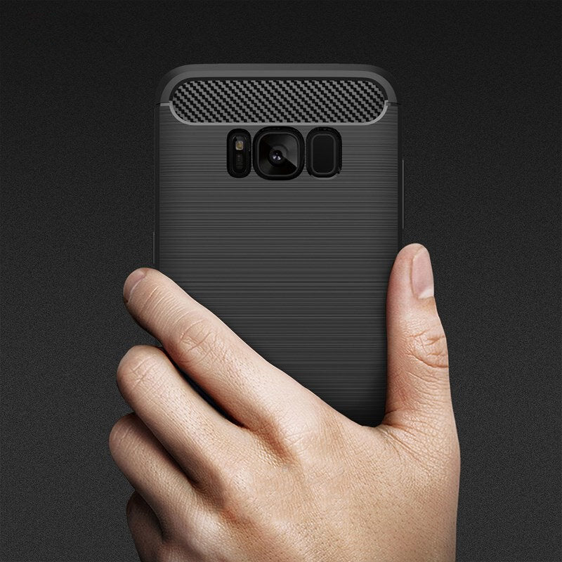 Coque pour Samsung Galaxy S8+ G955, Techsuit, Carbone, Noire