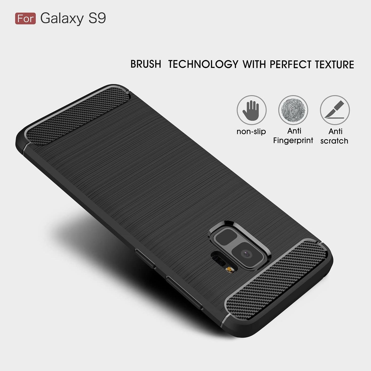 Coque pour Samsung Galaxy S9 G960, Techsuit, Carbone, Noire