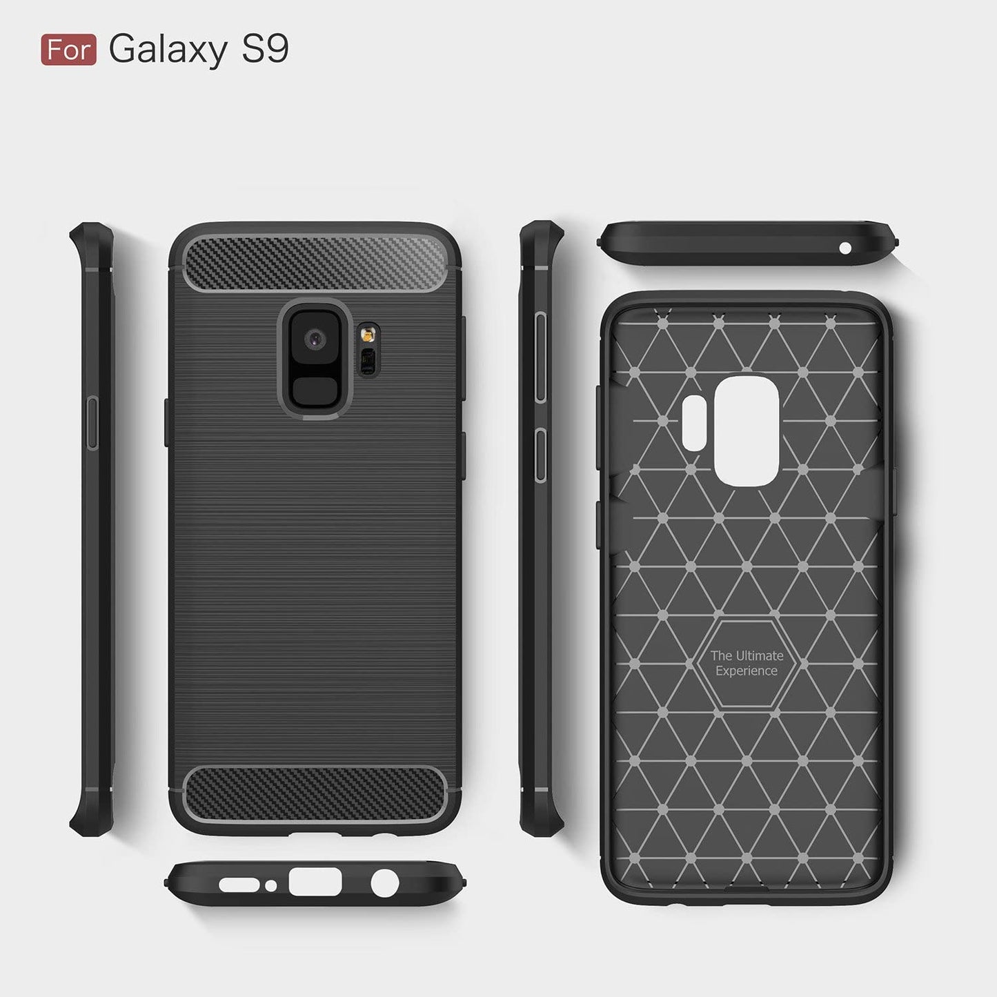 Coque pour Samsung Galaxy S9 G960, Techsuit, Carbone, Noire
