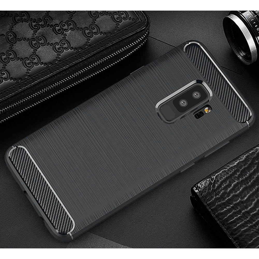 Coque pour Samsung Galaxy S9+ G965, Techsuit, Carbone, Noire