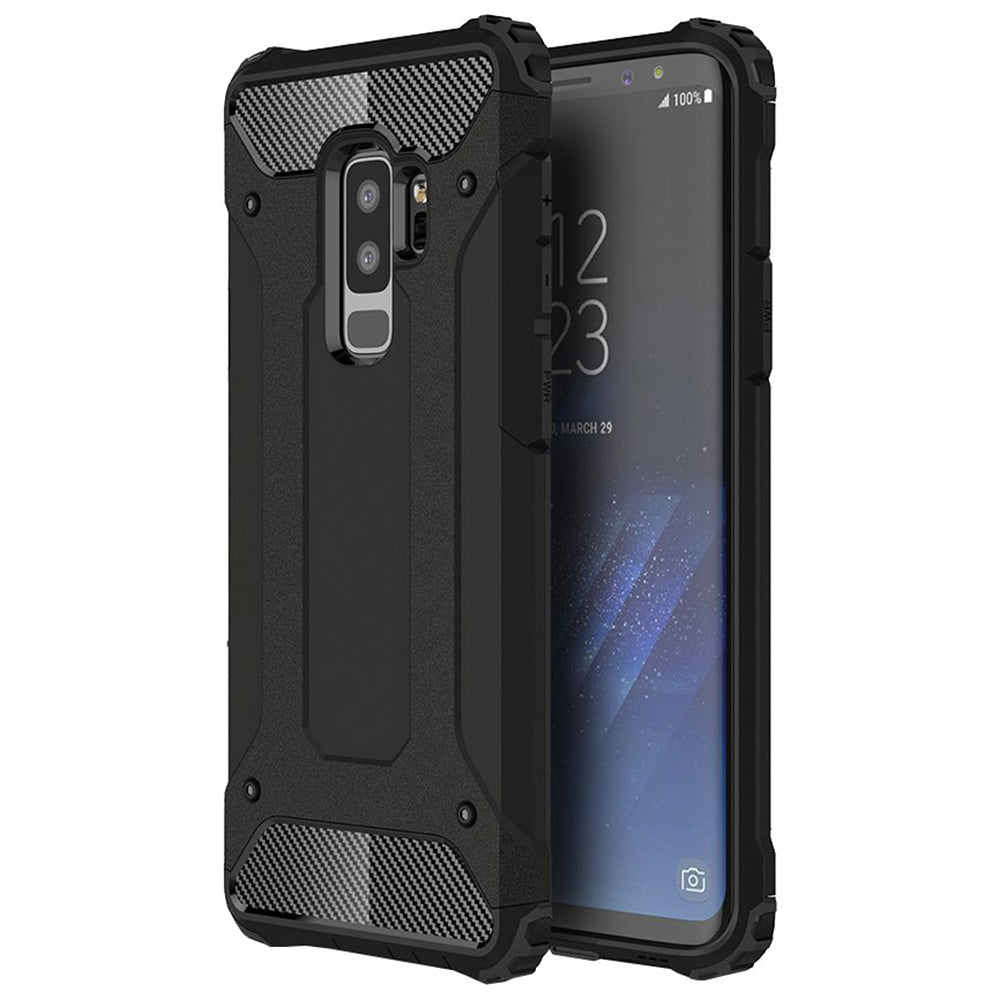 Coque pour Samsung Galaxy S9+ G965, Techsuit, Hybrid Armor, Noire