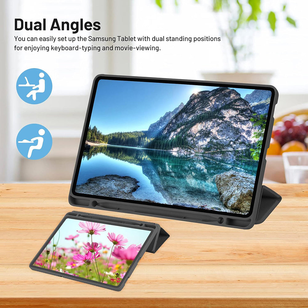 Coque pour Samsung Galaxy Tab A7 Lite, Techsuit, Flex Trifold, Noire