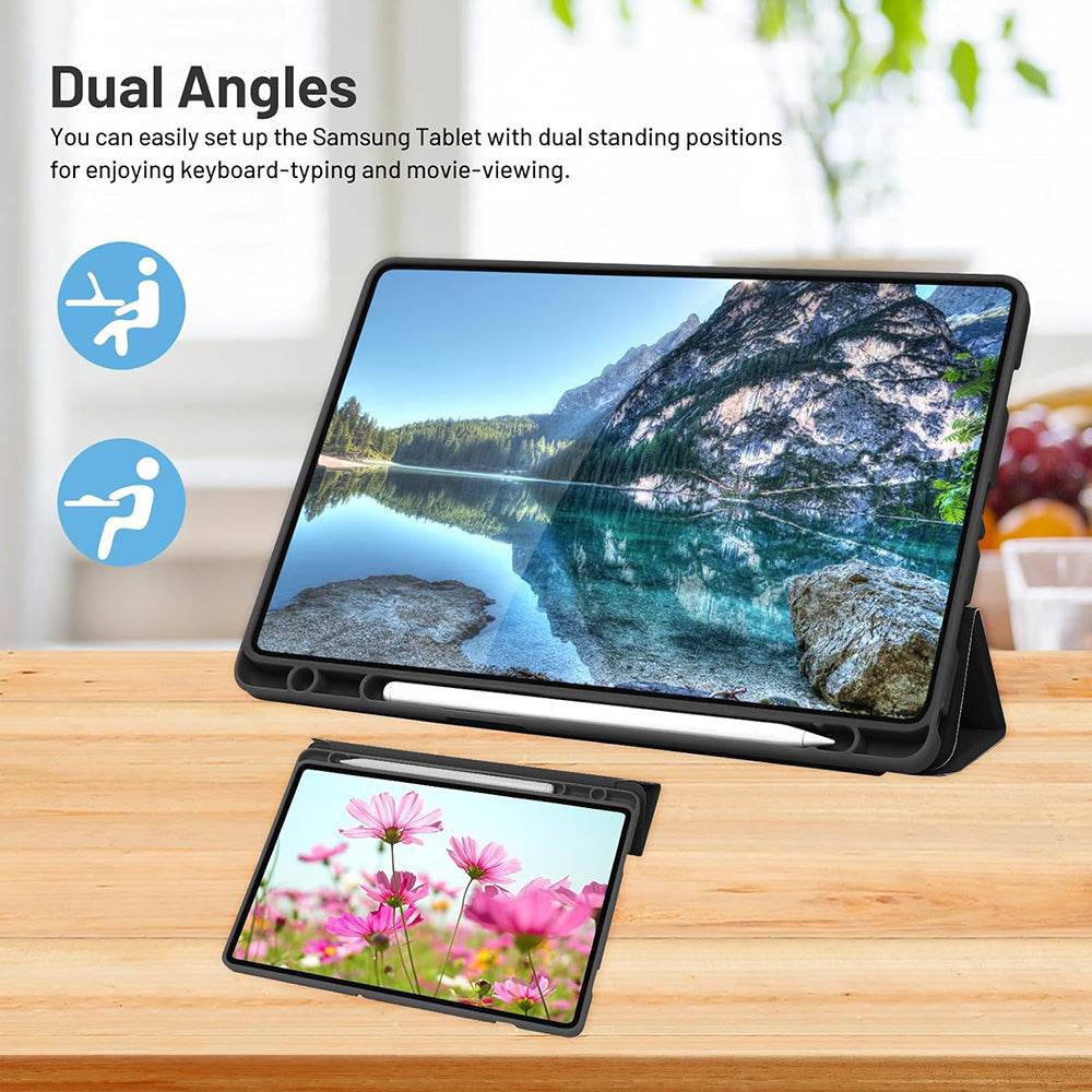 Housse pour Samsung Galaxy Tab A11 / Tab A9, Techsuit, Flex Trifold, Bleu marine