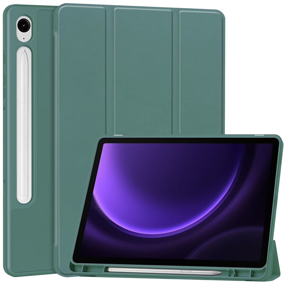 Étui pour Samsung Galaxy Tab S10 FE+, Techsuit, Flex Trifold, vert