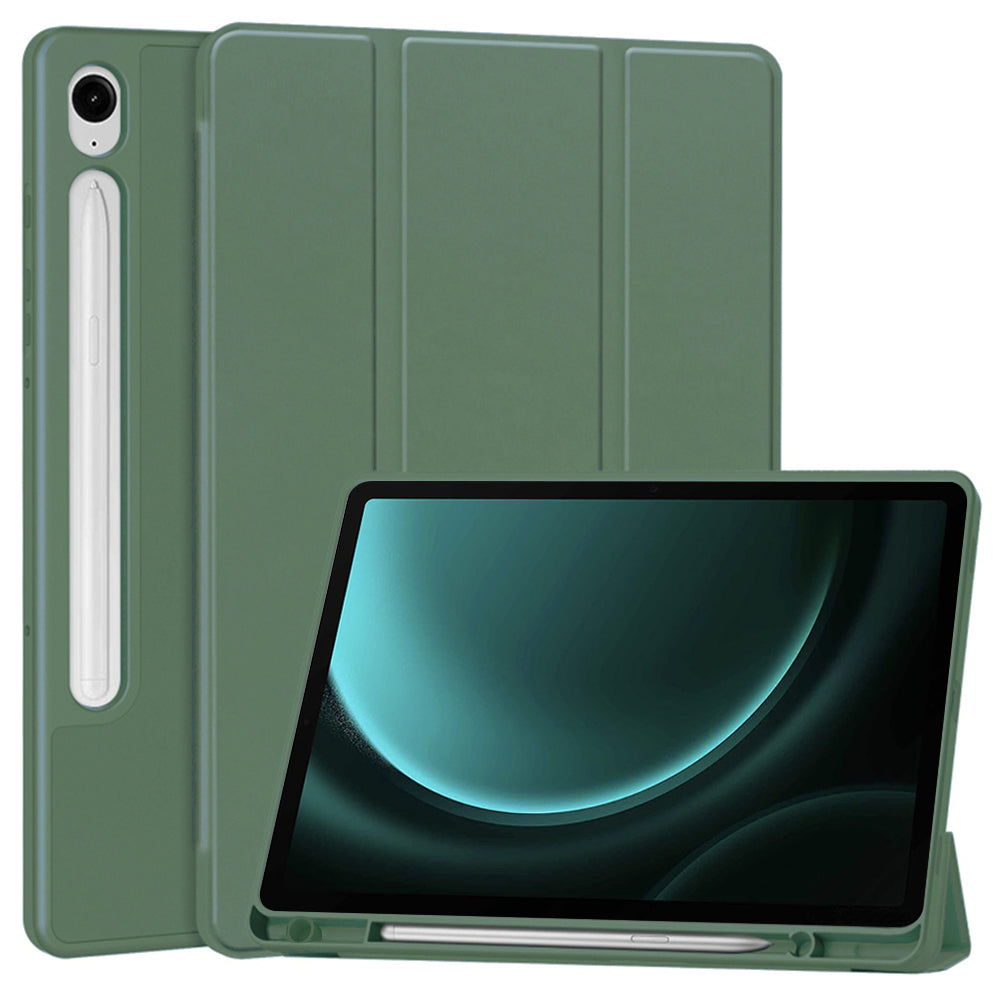 Housse pour Samsung Galaxy Tab S10 FE / Tab S9 FE, Techsuit, Flex Trifold, Vert