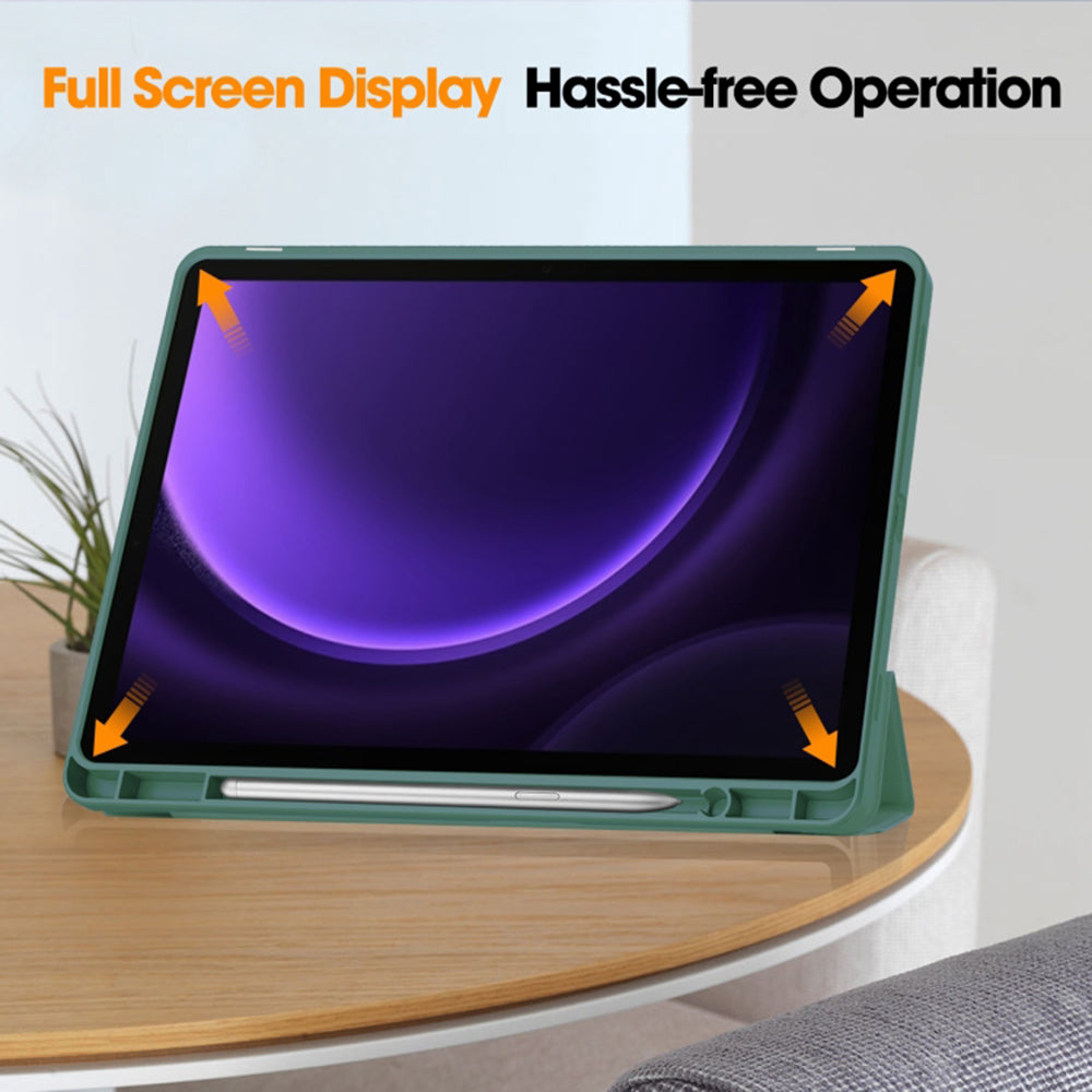 Housse pour Samsung Galaxy Tab S10 FE / Tab S9 FE, Techsuit, Flex Trifold, Vert