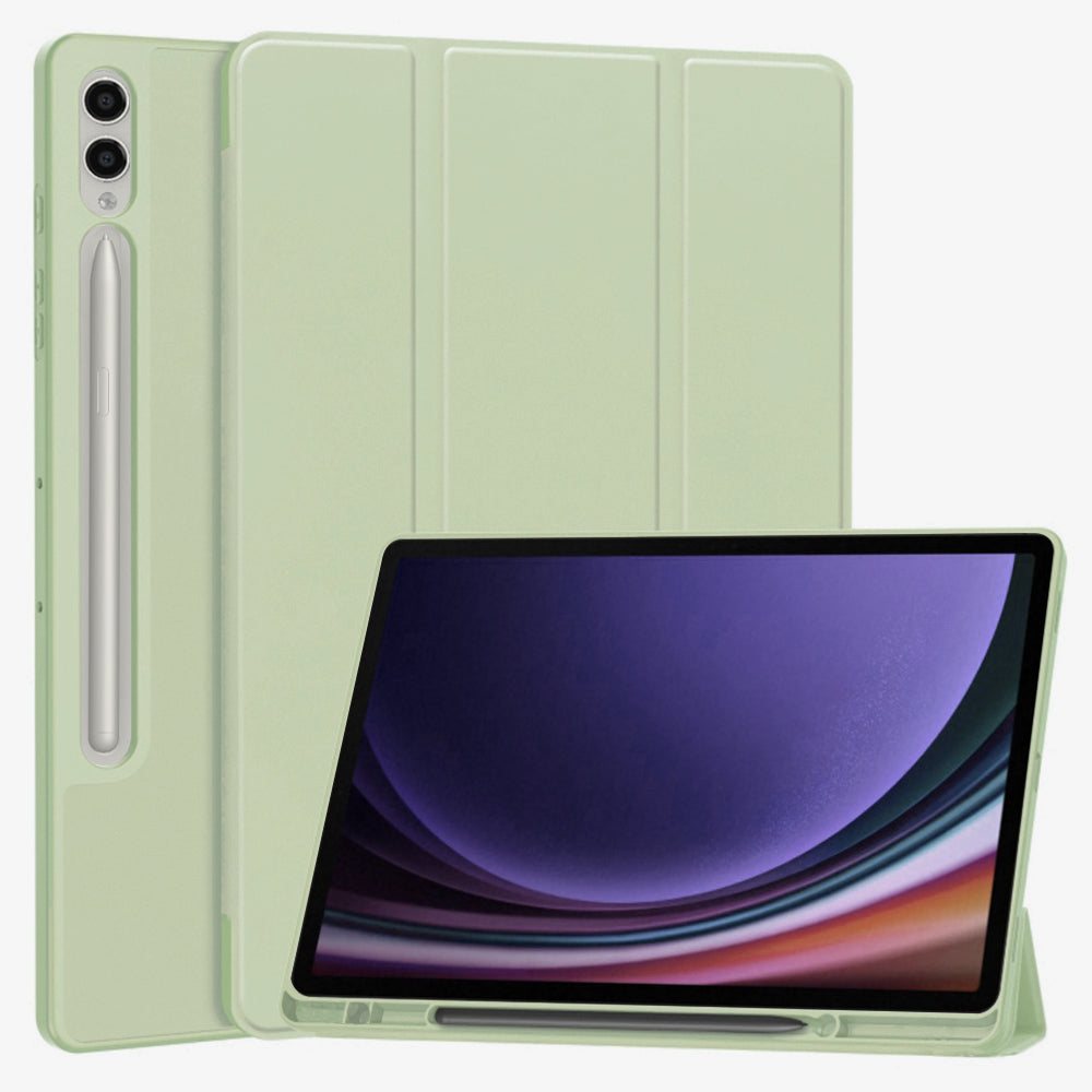 Housse pour Samsung Galaxy Tab S10+ / Tab S9 FE+ / Tab S9+, Techsuit, Flex Trifold, Vert Matcha