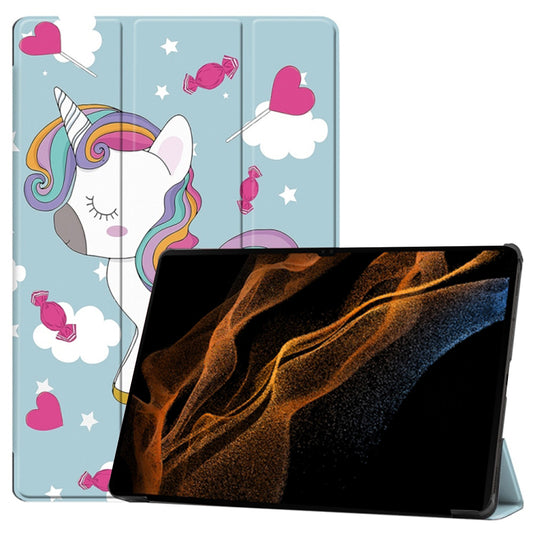 Coque pour Samsung Galaxy Tab S10 Ultra / Tab S9 Ultra / Tab S8 Ultra, Techsuit, FoldPro Unicorn, Multicolore