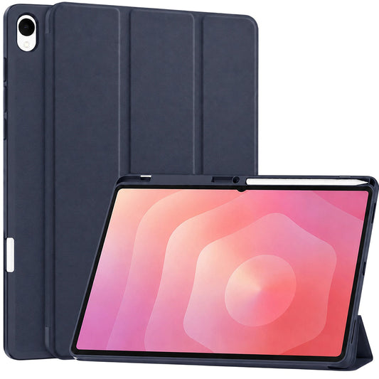 Housse pour Samsung Galaxy Tab S12 Plus, Techsuit, Flex Trifold, Bleu Foncé