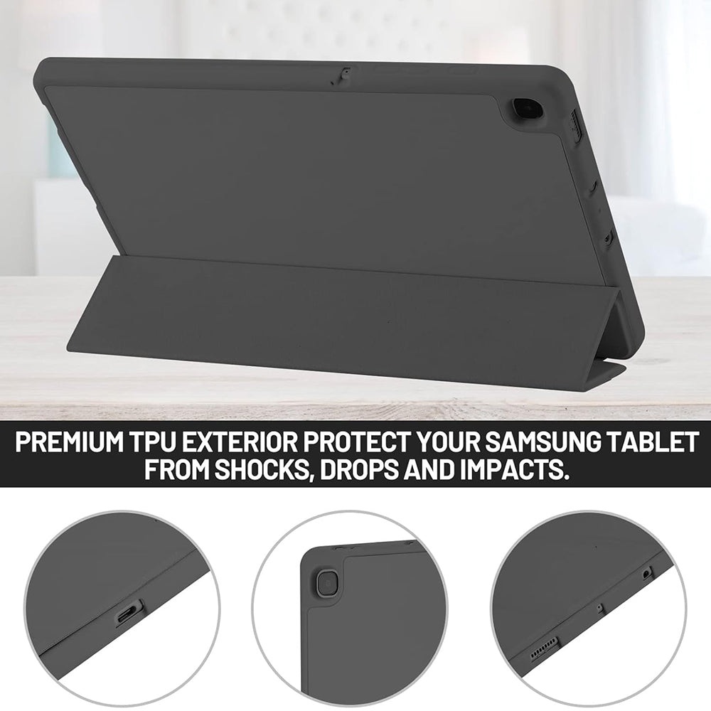 Housse pour Samsung Galaxy Tab S6 Lite (2024) / Tab S6 Lite (2022) / Tab S6 Lite (2020), Techsuit, Flex Trifold, Noire