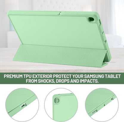 Housse pour Samsung Galaxy Tab S6 Lite (2024) / Tab S6 Lite (2022) / Tab S6 Lite (2020), Techsuit, Flex Trifold, Vert Matcha