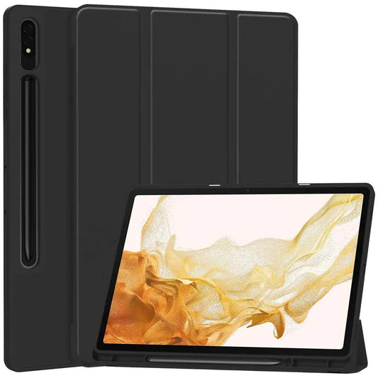 Housse pour Samsung Galaxy Tab S8+ / Tab S7+, Techsuit, Flex Trifold, Noire