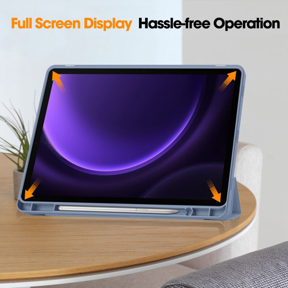 Housse pour Samsung Galaxy Tab S9 FE / Tab S9 / Tab S10 FE, Techsuit, Flex Trifold, Bleu marine