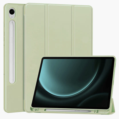 Coque pour Samsung Galaxy Tab S9 FE / Tab S9 / Tab S10 FE, Techsuit, Flex Trifold, Vert Matcha