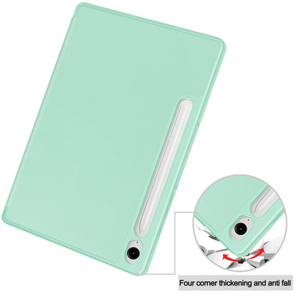 Coque pour Samsung Galaxy Tab S9 FE / Tab S9 / Tab S10 FE, Techsuit, Flex Trifold, Vert Matcha