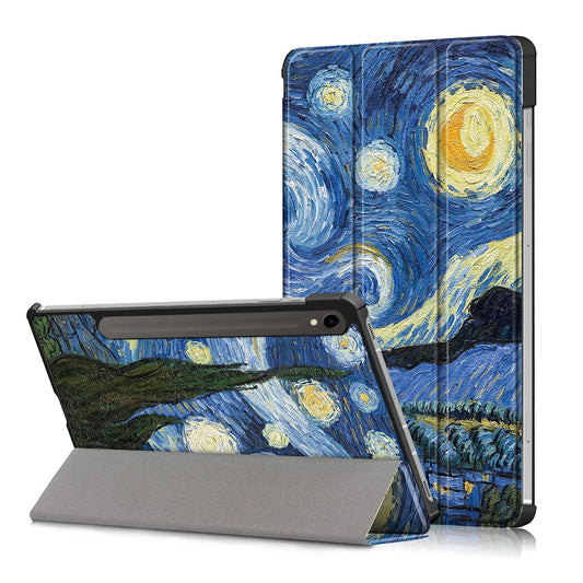 Coque pour Samsung Galaxy Tab S9 FE / Tab S9 / Tab S10 FE, Techsuit, FoldPro Starry Night, Multicolore