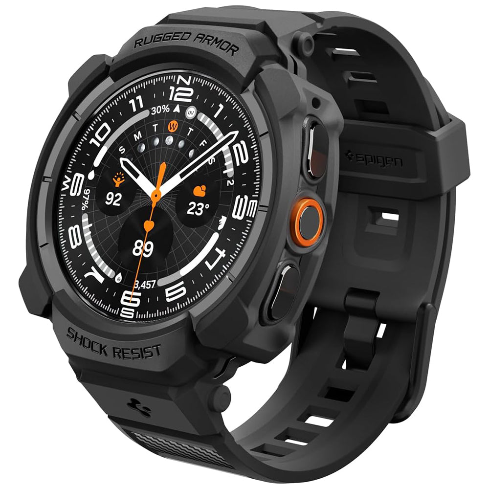Coque pour Samsung Galaxy Watch Ultra2, Spigen, Rugged Armor Pro, Noir Mat ACS11612