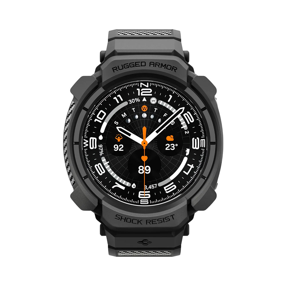 Coque pour Samsung Galaxy Watch Ultra2, Spigen, Rugged Armor Pro, Noir Mat ACS11612