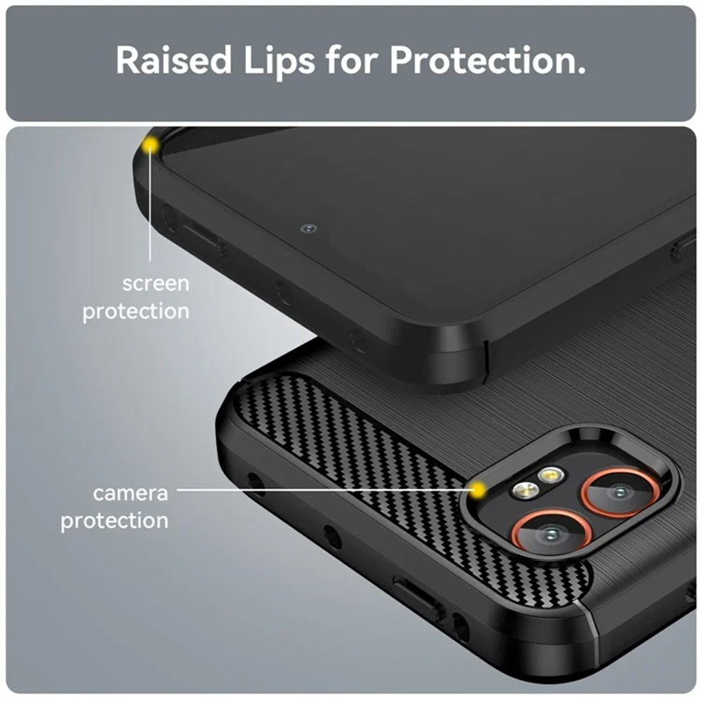 Coque pour Samsung Galaxy XCover7 Pro, Techsuit, Carbone, Noire