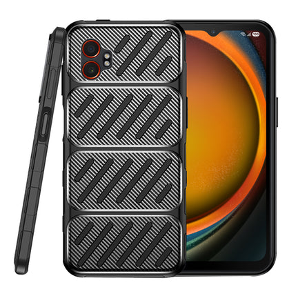 Coque pour Samsung Galaxy XCover7 Pro, Techsuit, Fibre de carbone, Noire