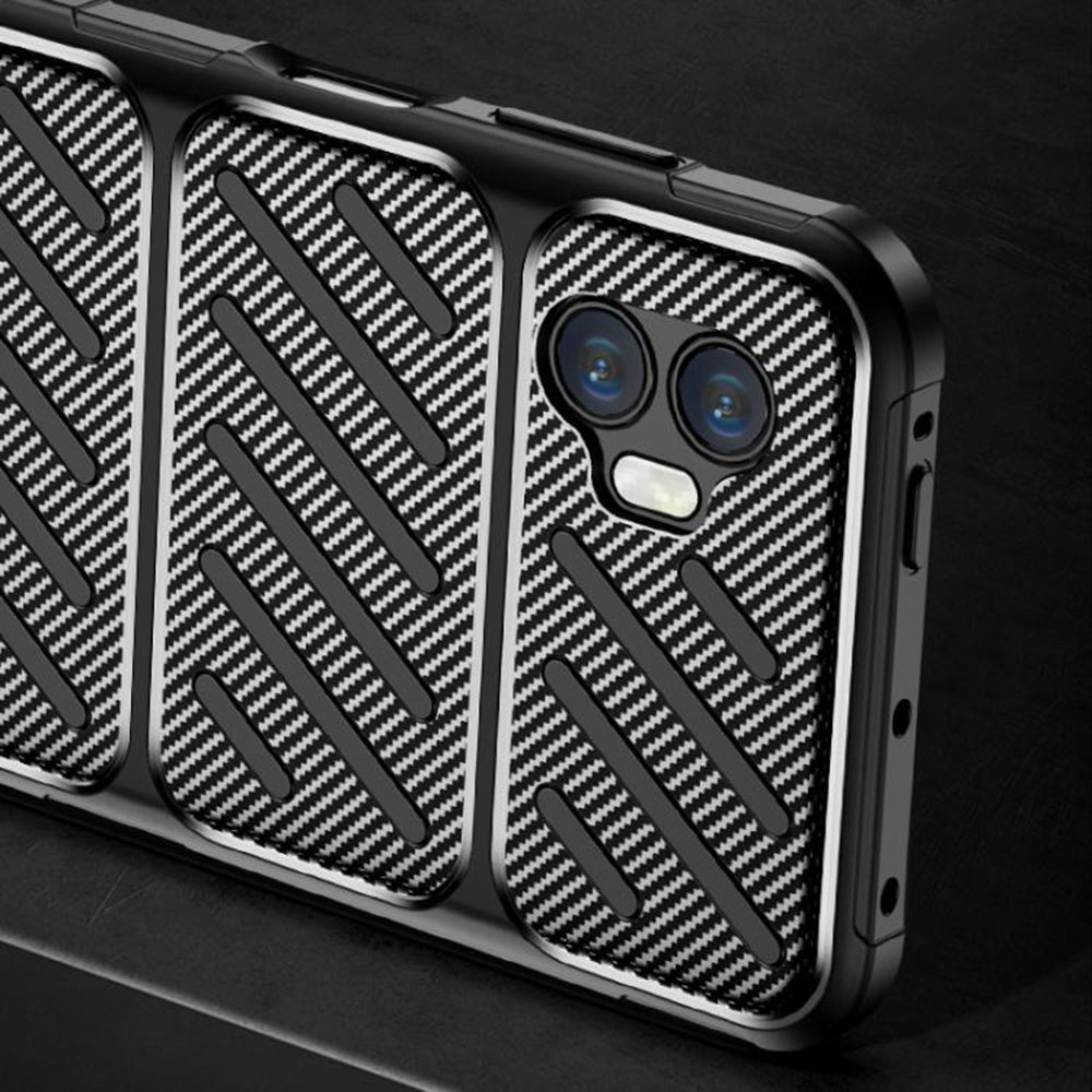 Coque pour Samsung Galaxy XCover7 Pro, Techsuit, Fibre de carbone, Noire