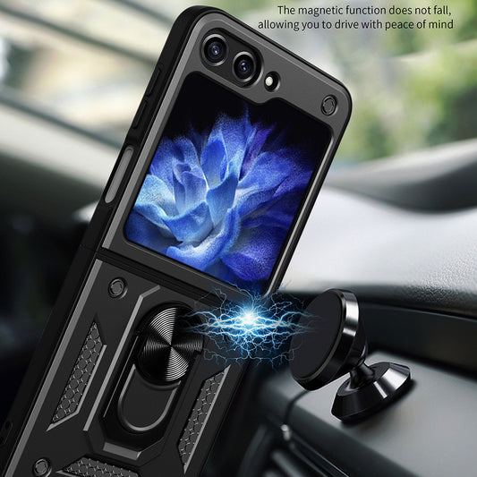 Coque pour Samsung Galaxy Z Flip5 F731, Techsuit, CamShield, Noire