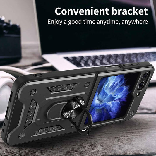 Coque pour Samsung Galaxy Z Flip7 FE F761 / Z Flip6 F741, Techsuit, CamShield, Noire