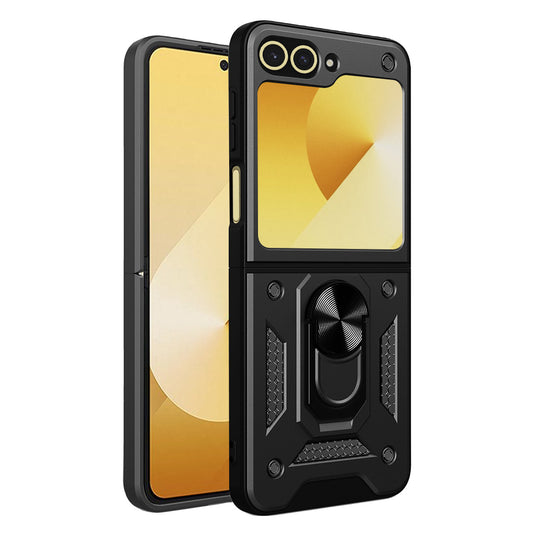 Coque pour Samsung Galaxy Z Flip7 FE F761 / Z Flip6 F741, Techsuit, CamShield, Noire