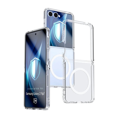Coque MagSafe pour Samsung Galaxy Z Flip7 F766, 3MK, Armor MagCase, Transparente