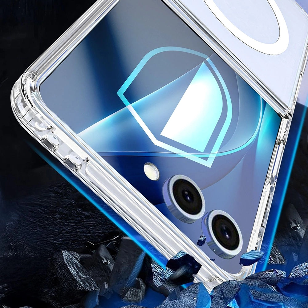 Coque MagSafe pour Samsung Galaxy Z Flip7 F766, 3MK, Armor MagCase, Transparente