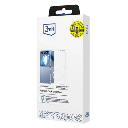 Coque MagSafe pour Samsung Galaxy Z Flip7 F766, 3MK, Armor MagCase, Transparente