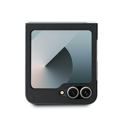 Étui pour Samsung Galaxy Z Flip7 FE F761 / Z Flip6 F741, Karl Lagerfeld, Saffiano Karl & Choupette Metal, Noir