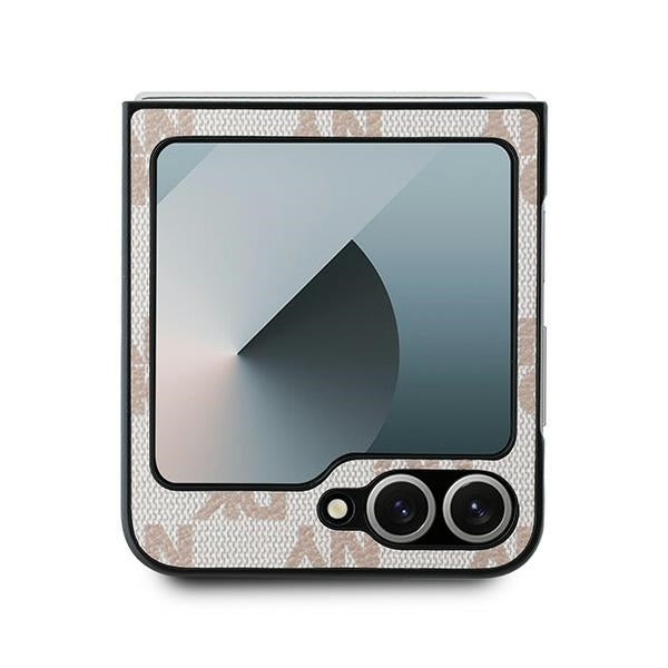 Étui pour Samsung Galaxy Z Flip7 FE F761 / Z Flip6 F741, DKNY, Motif à Rayures Imprimées à Carreaux, Rose