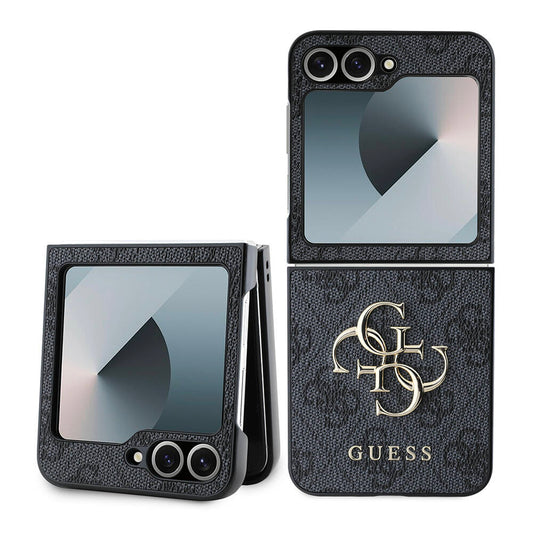 Étui pour Samsung Galaxy Z Flip7 FE F761 / Z Flip6 F741, Guess, Logo Métal 4G, Noir
