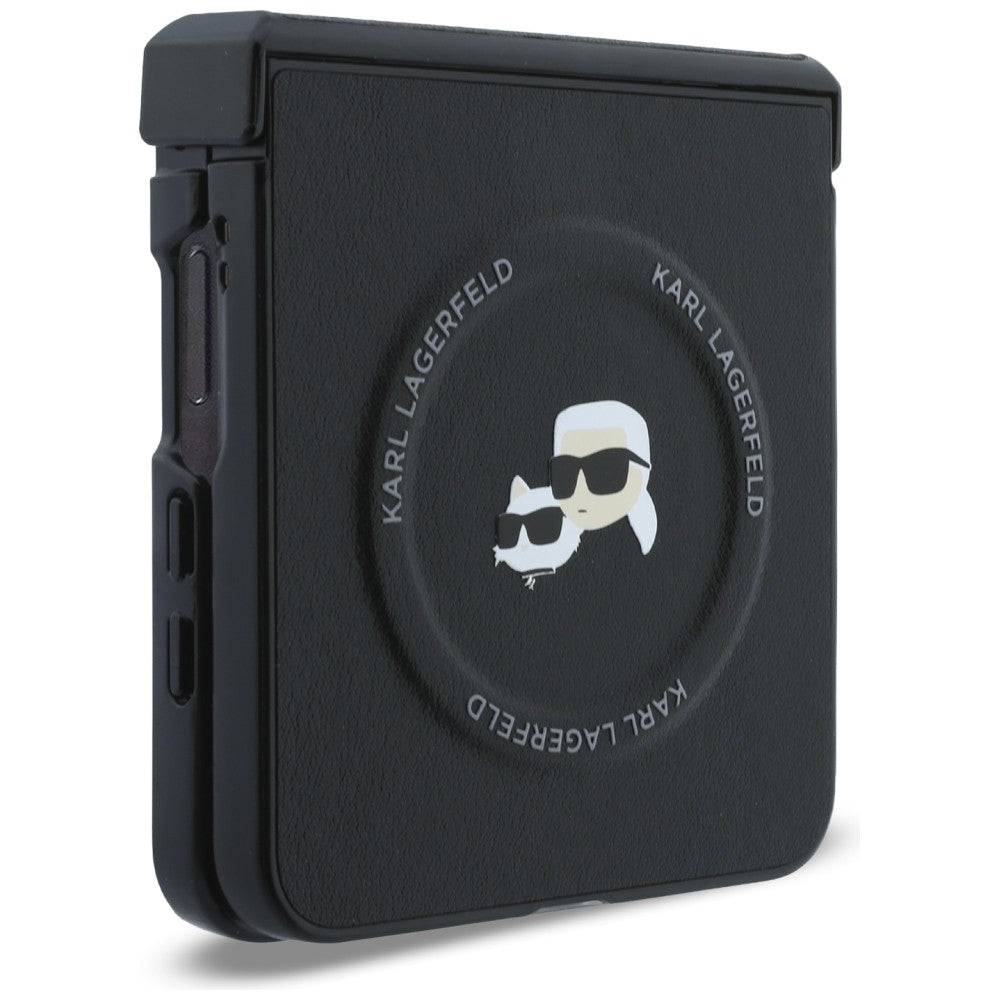 Coque pour Samsung Galaxy Z Flip8 F776, Karl Lagerfeld, Karl & Choupette Head Pin, Noire