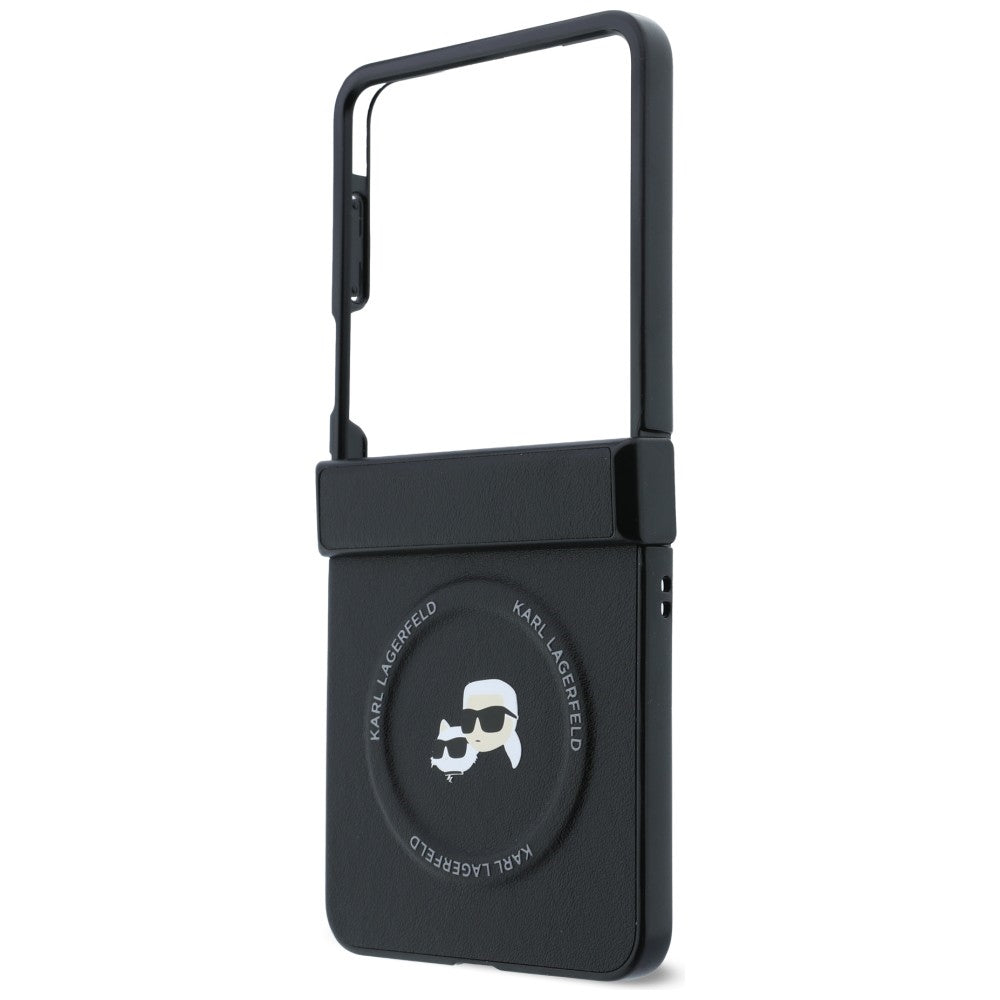 Coque pour Samsung Galaxy Z Flip8 F776, Karl Lagerfeld, Karl & Choupette Head Pin, Noire
