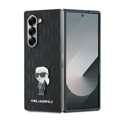Étui pour Samsung Galaxy Z Fold6 F956, Karl Lagerfeld, Saffiano Monogram Ikonik, Noir.