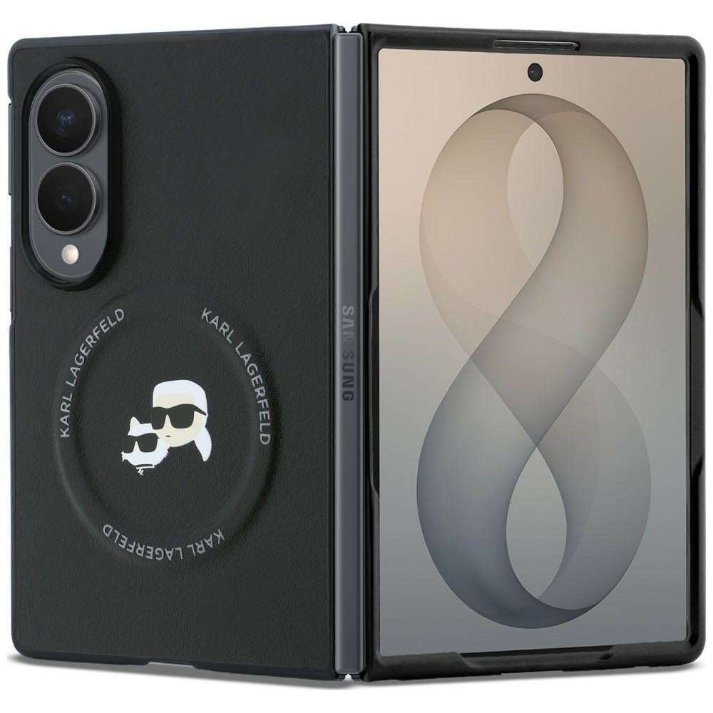 Coque pour Samsung Galaxy Z Fold8 F971, Karl Lagerfeld, Karl & Choupette Head Pin, Noire
