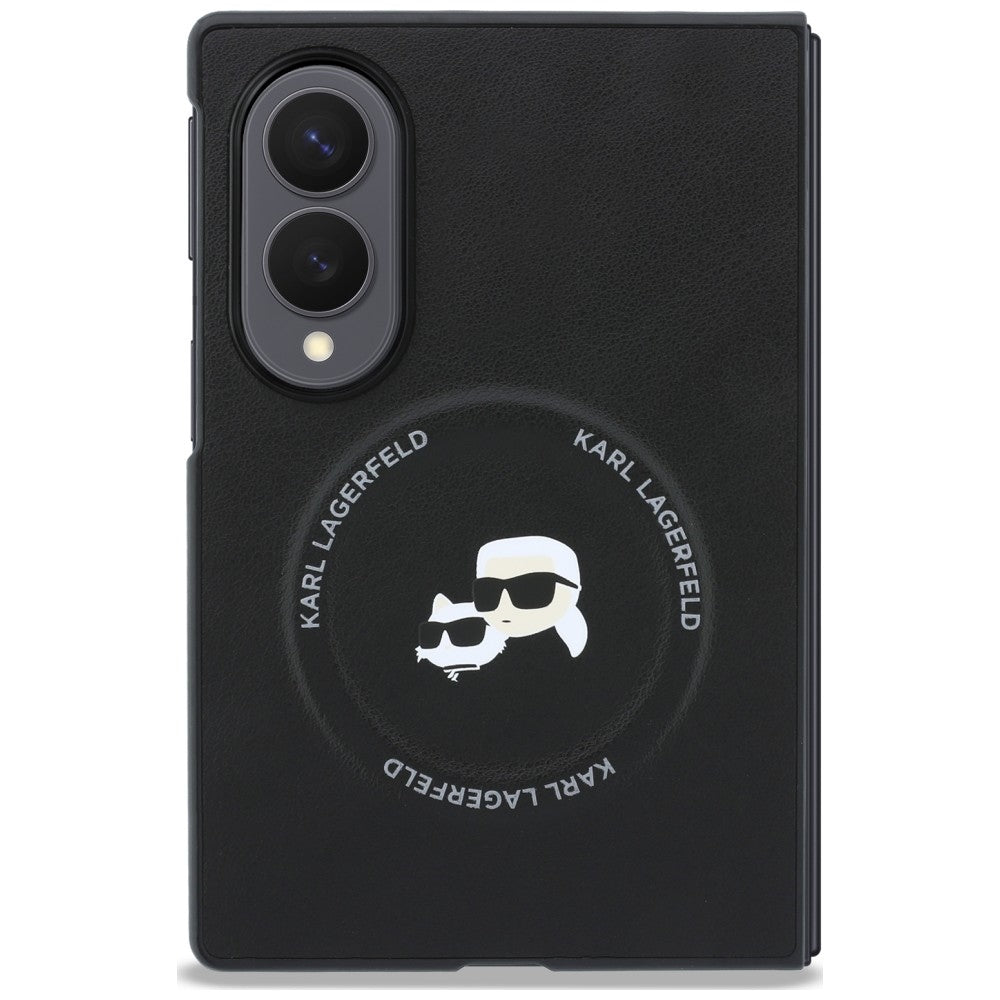 Coque pour Samsung Galaxy Z Fold8 F971, Karl Lagerfeld, Karl & Choupette Head Pin, Noire