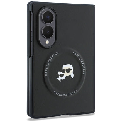 Coque pour Samsung Galaxy Z Fold8 F971, Karl Lagerfeld, Karl & Choupette Head Pin, Noire