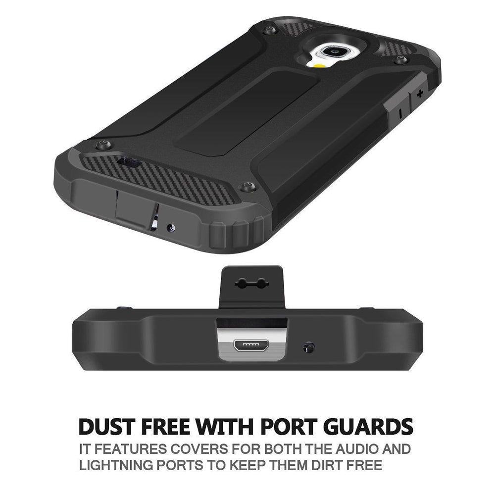 Coque pour Samsung I9500 Galaxy S4, Techsuit, Hybrid Armor, Noire