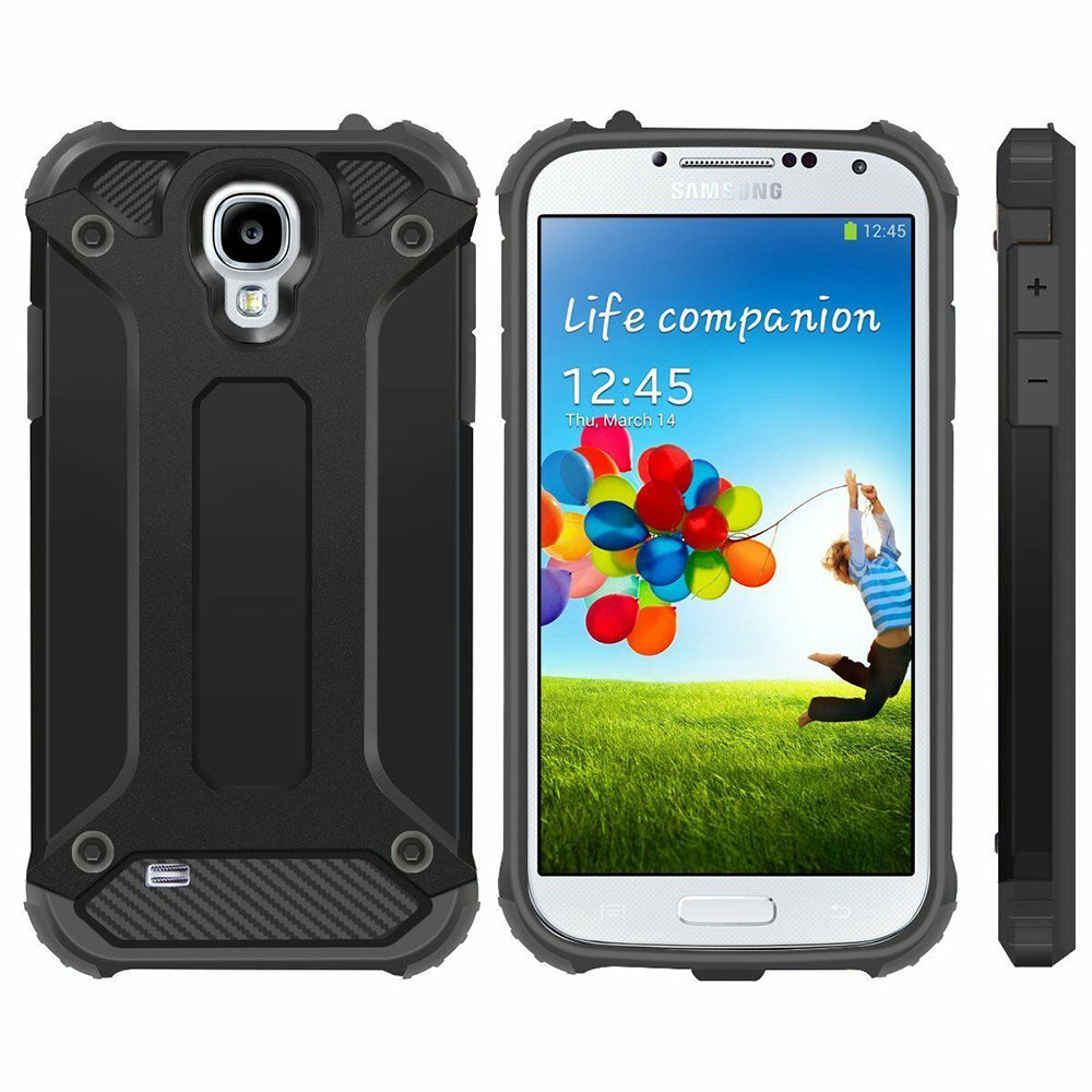 Coque pour Samsung I9500 Galaxy S4, Techsuit, Hybrid Armor, Noire