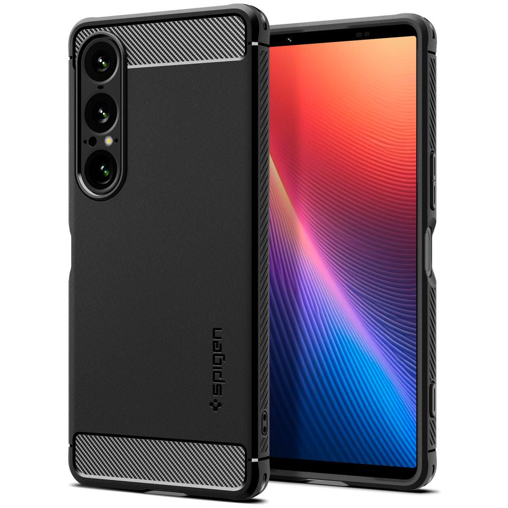 Étui pour Sony Xperia 1 VII, Spigen, Rugged Armor, Noir Mat