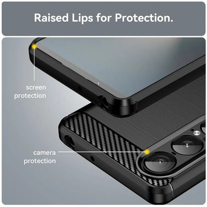 Coque pour Sony Xperia 1 VII, Techsuit, Carbone, Noire