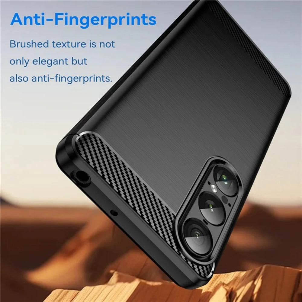 Coque pour Sony Xperia 1 VII, Techsuit, Carbone, Noire