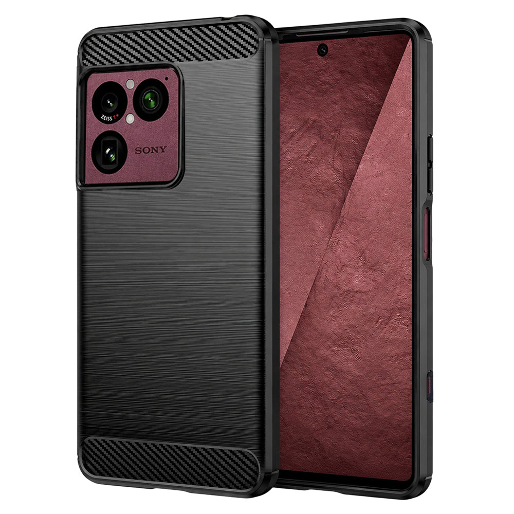 Coque pour Sony Xperia 1 VIII, Techsuit, Carbone, Noire