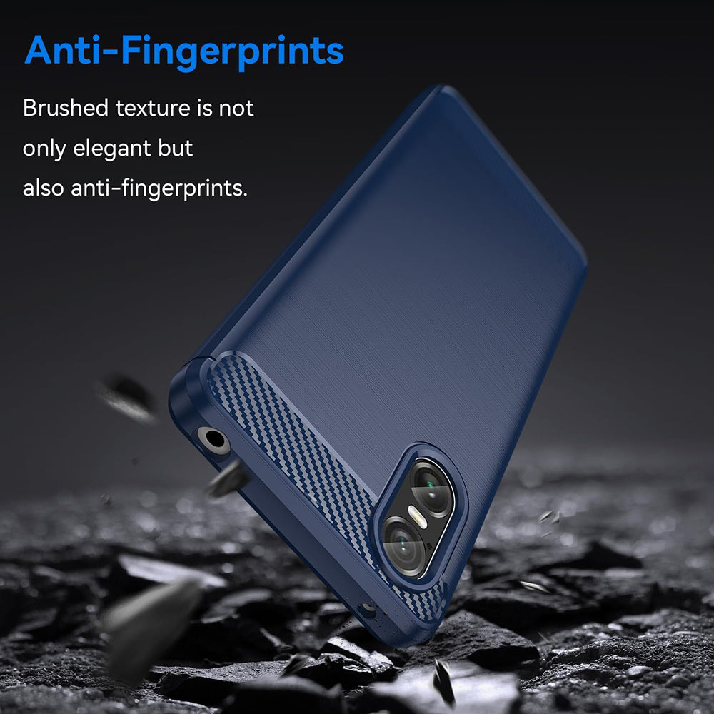 Coque pour Sony Xperia 10 VI, Techsuit, Carbone, Noire
